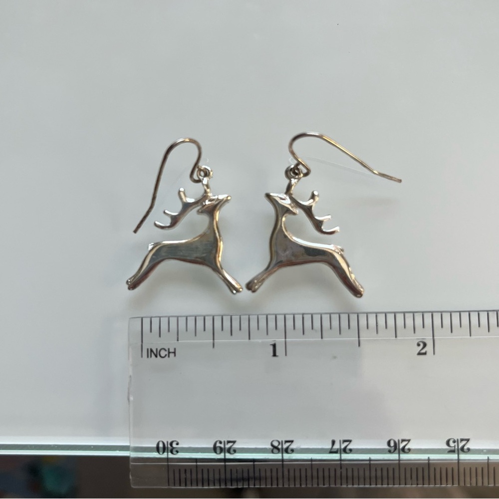 Silver Reindeer Earrings